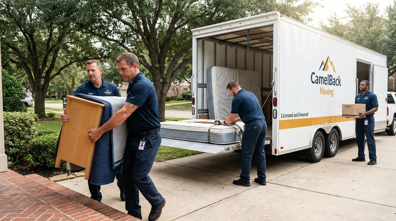 Crew loading residential truck for cross-state move from Cedaredge, CO